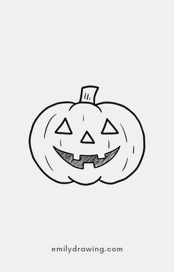 Classic Jack o Lantern - Easy Cute Pumpkin Drawing Ideas for kids