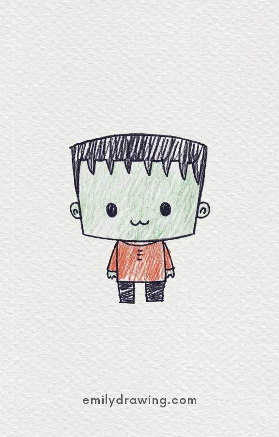 Frankenstein - Easy Cute Halloween Drawing Ideas for kids