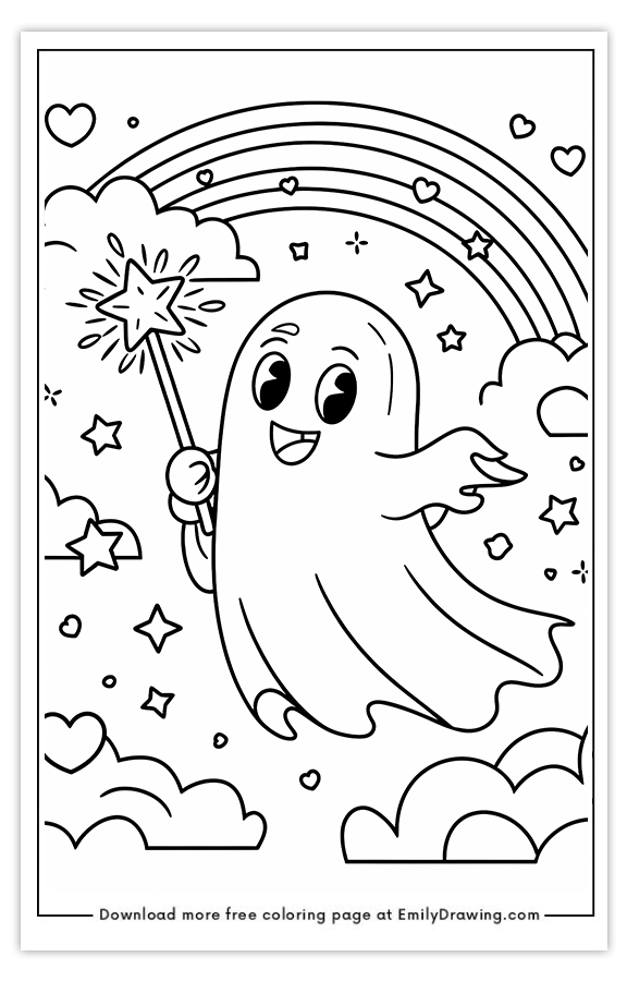 Free printable Ghost Swinging coloring pages with PDF files for download and printing!