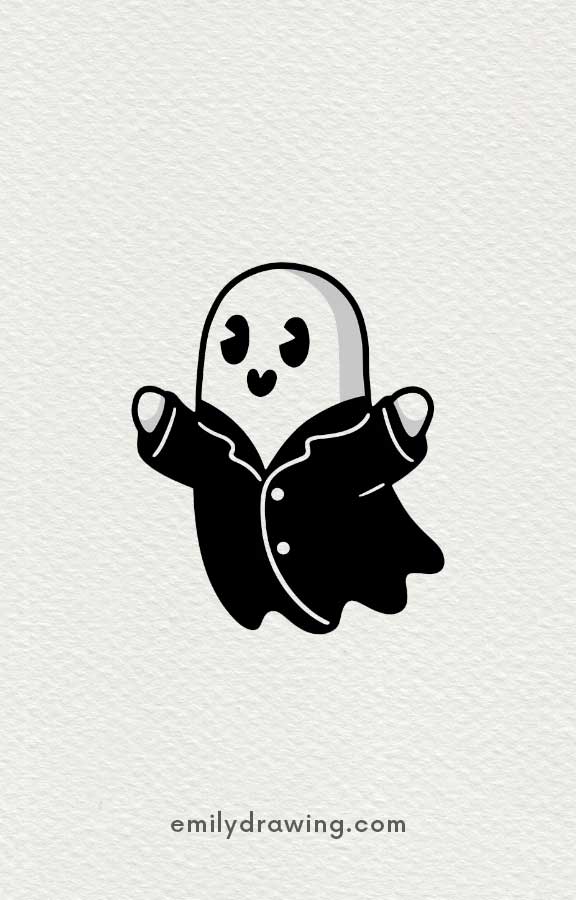 Ghost in Pajamas - Easy Cute Ghost Drawing Ideas for kids