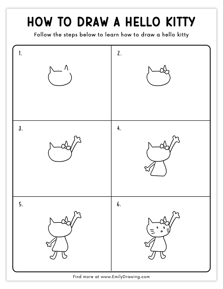 Fun tutorial to draw a unique stylized Hello Kitty design.