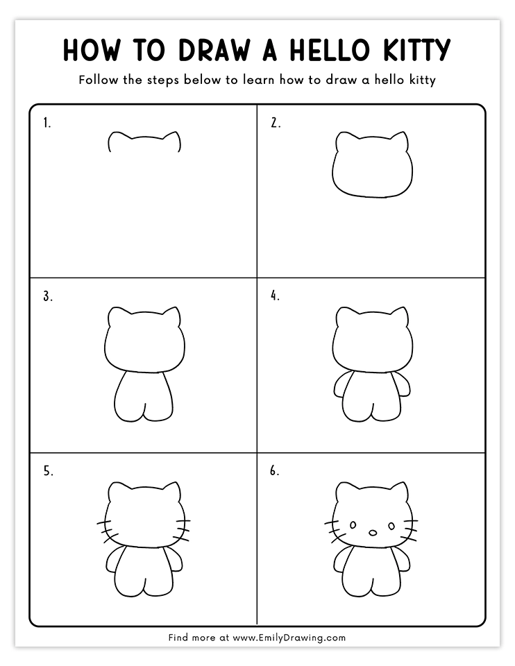 Simple tutorial to draw Hello Kitty in a standing pose.