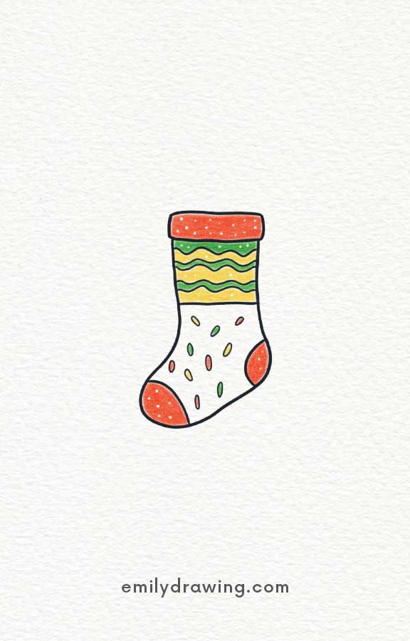 Holiday Socks - Easy Cute Christmas Drawing Ideas for kids