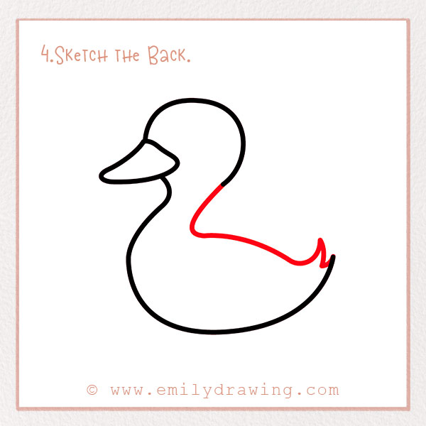 How to Draw a Duck - Step 4: Sketch the Back