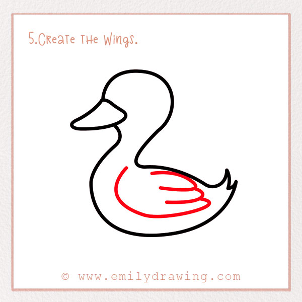 How to Draw a Duck - Step 5: Create the Wings