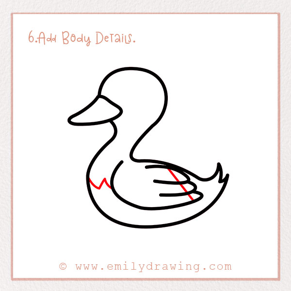 How to Draw a Duck - Step 6: Add Body Details