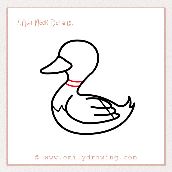 How to Draw a Duck - Step 7: Add Neck Details