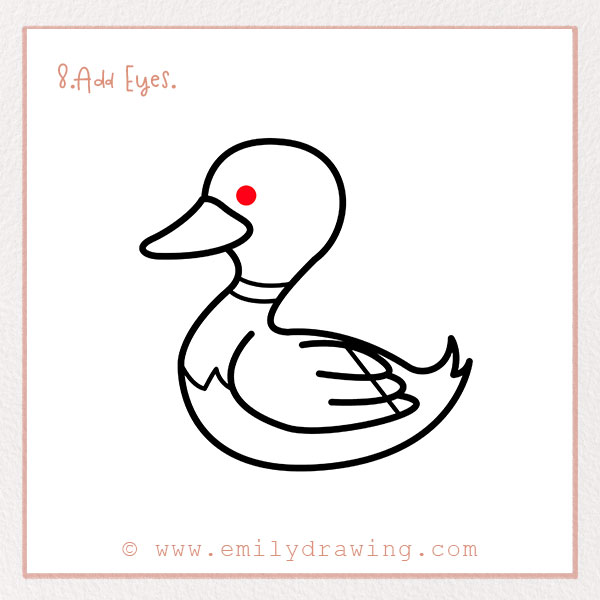 How to Draw a Duck - Step 8: Add Eyes