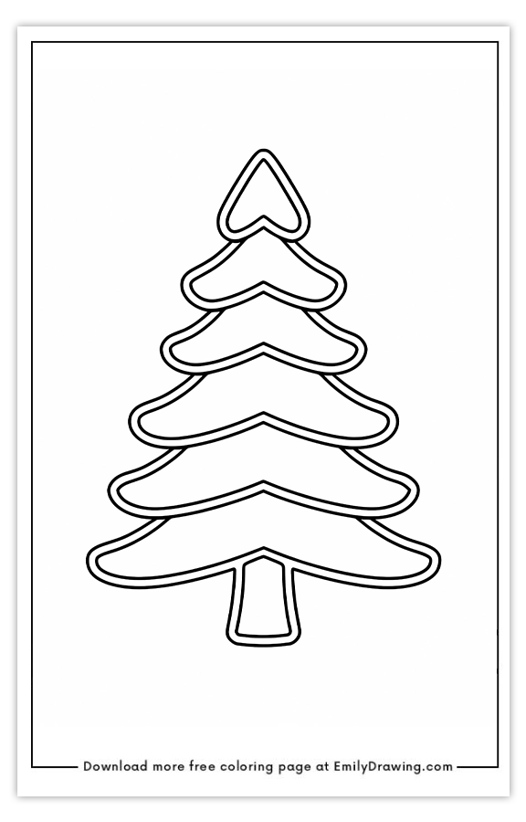 Free printable Layered Pine Tree Elegance coloring pages with PDF files for download and printing!