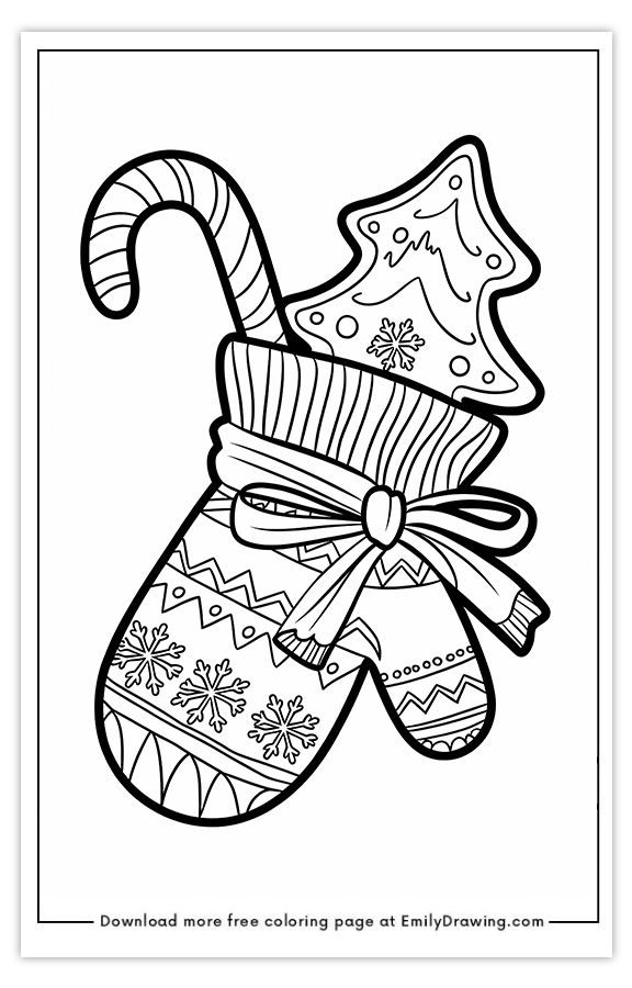 Free printable Mitten Full of Holiday Love coloring pages with PDF files for download and printing!