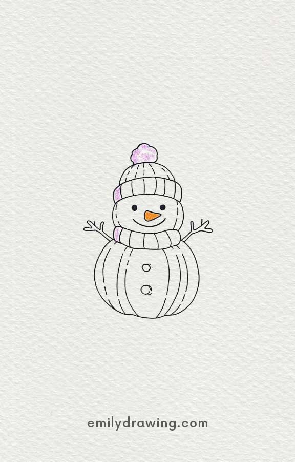 Pumpkin snowman - Easy Cute Pumpkin Drawing Ideas for kids