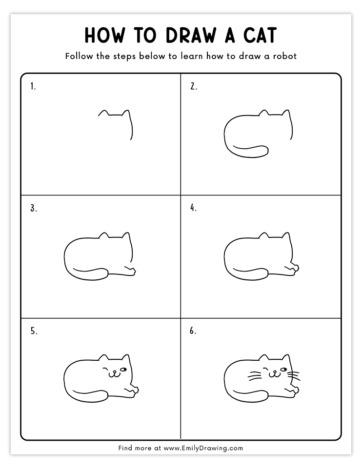 Step-by-step tutorial for drawing a playful cartoon cat winking, ideal for beginners and young artists.