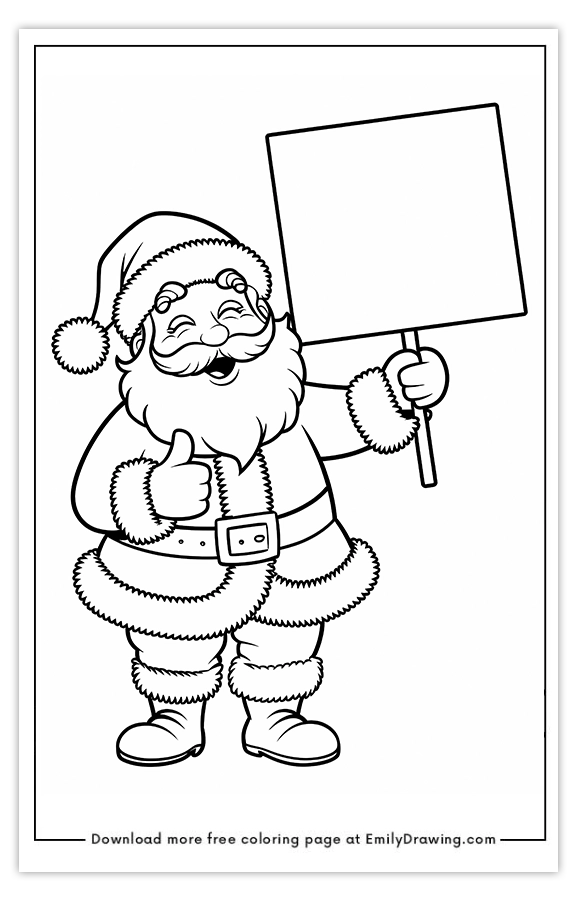 Free printable Santas Holiday Message coloring pages with PDF files for download and printing!