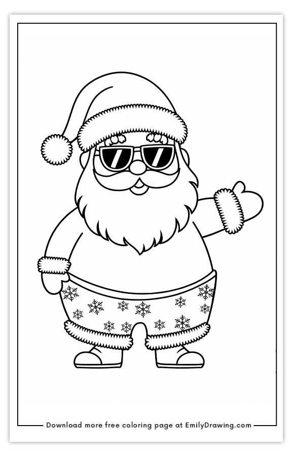 Free printable Santas Holiday Vibes coloring pages with PDF files for download and printing!