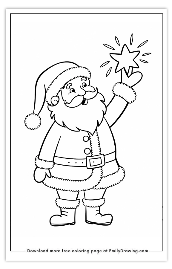 Free printable Santas Star of Wonder coloring pages with PDF files for download and printing!