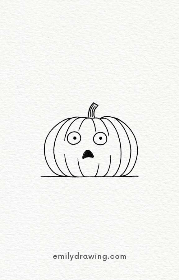 Scared Pumpkin - Easy Cute Pumpkin Drawing Ideas for kids