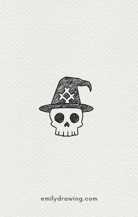 Skull - Easy Cute Halloween Drawing Ideas for kids