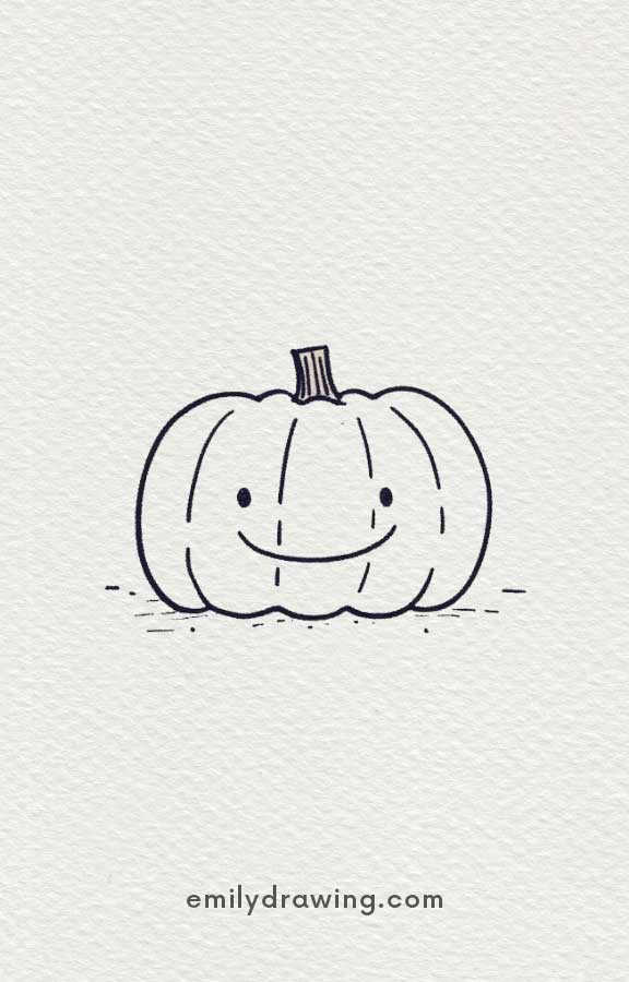 Smiling Pumpkin - Easy Cute Pumpkin Drawing Ideas for kids