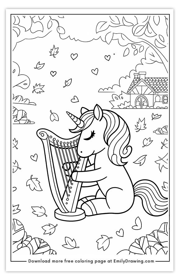 Free printable Unicorn Playing coloring pages with PDF files for download and printing!