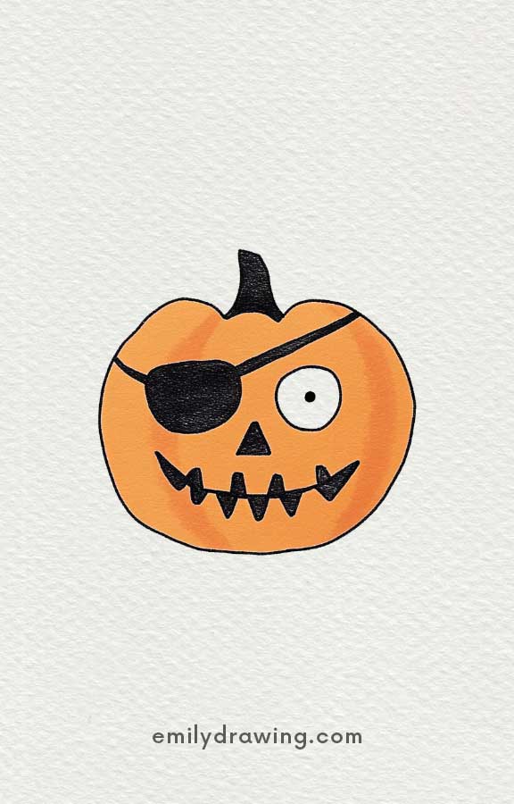 a pirate pumpkin - Easy Cute Pumpkin Drawing Ideas for kids