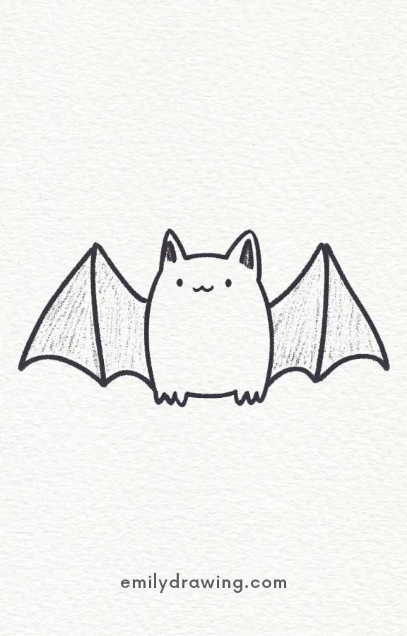 bat - Easy Cute Halloween Drawing Ideas for kids