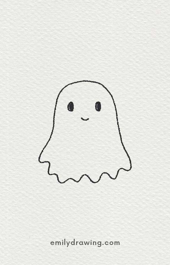 ghost - Easy Cute Halloween Drawing Ideas for kids