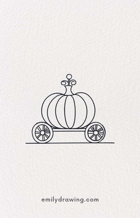 pumpkin Carriage - Easy Cute Pumpkin Drawing Ideas for kids