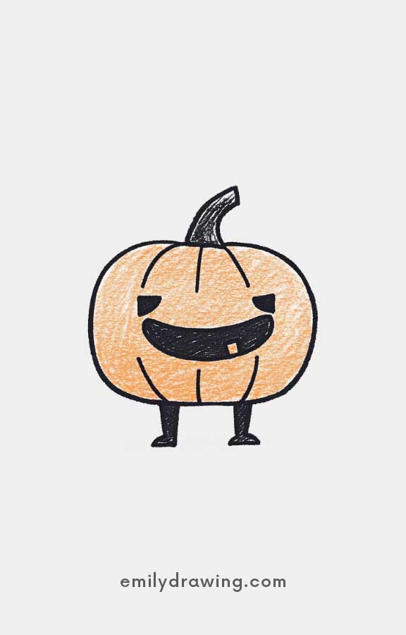 pumpkin - Easy Cute Halloween Drawing Ideas for kids