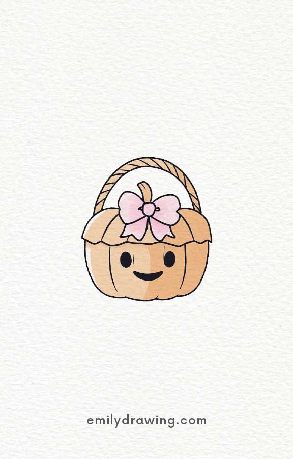 pumpkin basket - Easy Cute Pumpkin Drawing Ideas for kids