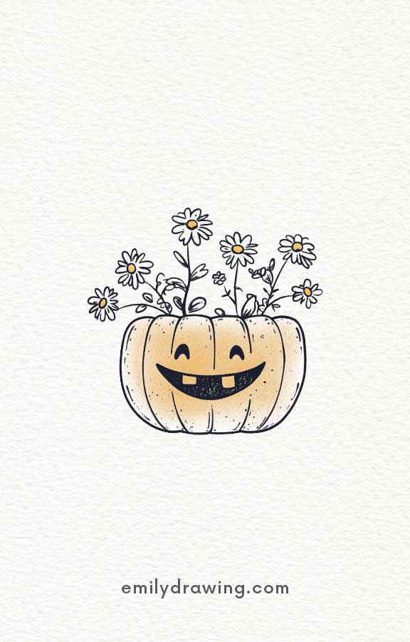 pumpkin flower pot - Easy Cute Pumpkin Drawing Ideas for kids