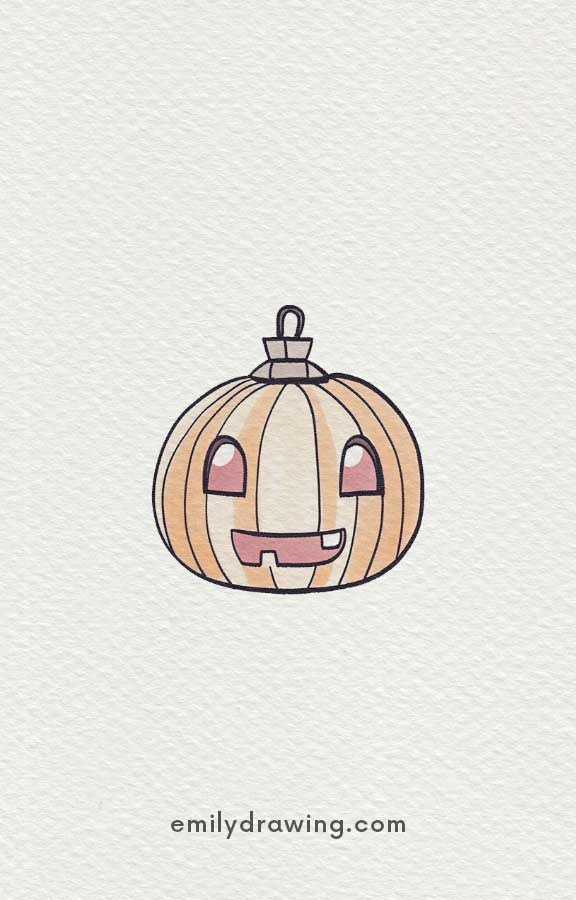 pumpkin lantern - Easy Cute Pumpkin Drawing Ideas for kids