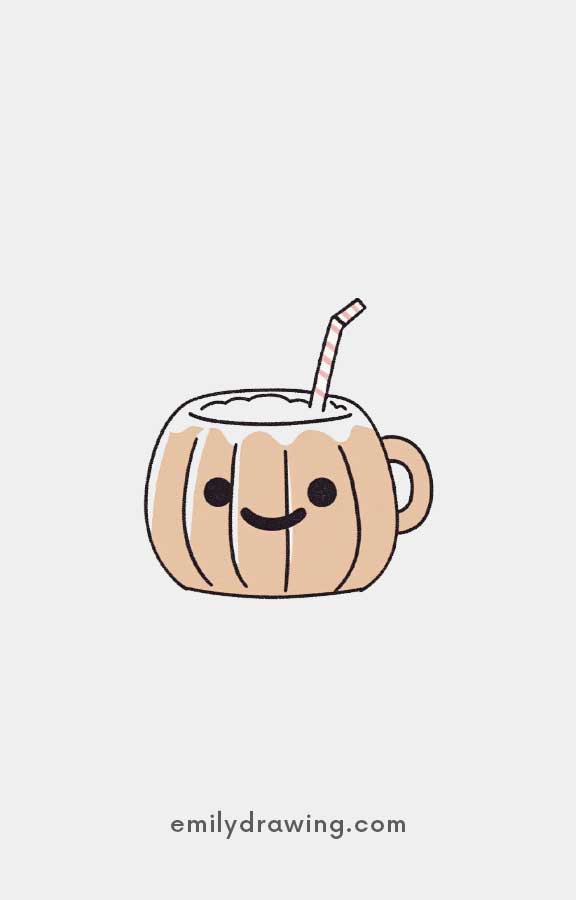 pumpkin mug - Easy Cute Pumpkin Drawing Ideas for kids