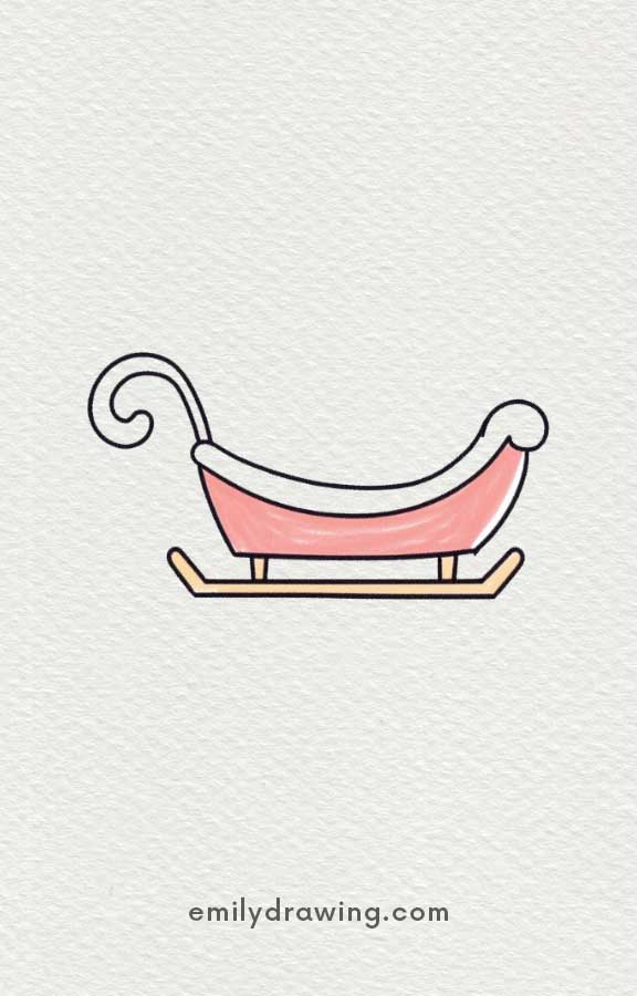 sleigh - Easy Cute Christmas Drawing Ideas for kids