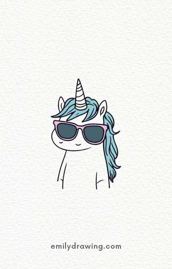 Unicorn with sunglasses - Easy Cute Unicorn Drawing Ideas for kids