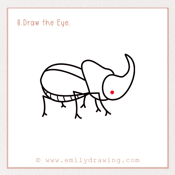 How to Draw a Beetle - Step 8 - Draw the Eye