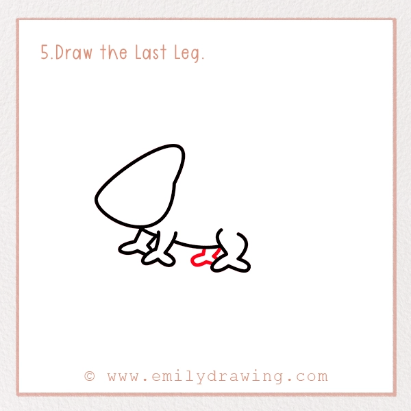 How to Draw a Chameleon - Step 5 - Draw the Last Leg