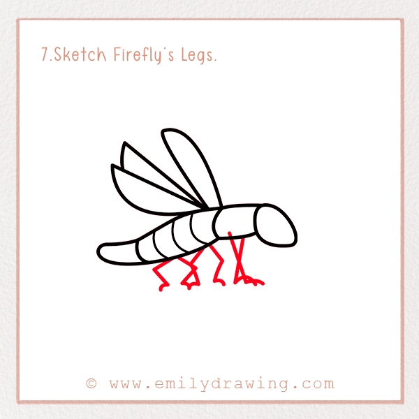 How to Draw a Firefly - Step 7 - Sketch Firefly’s Legs