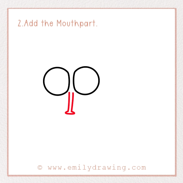 How to Draw a Fly - Step 2 - Add the Mouthpart