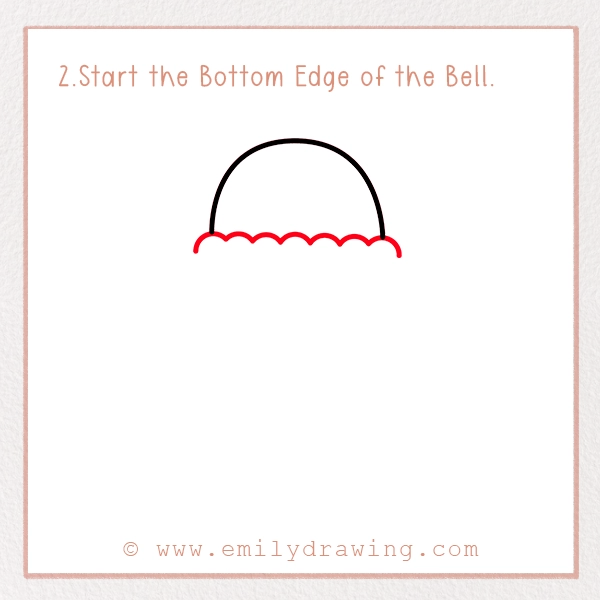 How to Draw a Jellyfish - Step 2 - Start the Bottom Edge of the Bell