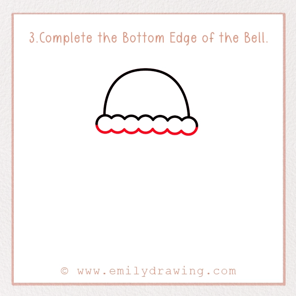 How to Draw a Jellyfish - Step 3 - Complete the Bottom Edge of the Bell