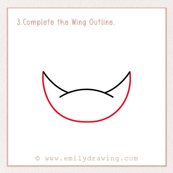 How to Draw a Manta Ray - Step 3 - Complete the Wing Outline