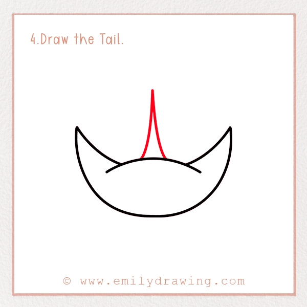 How to Draw a Manta Ray - Step 4 - Draw the Tail