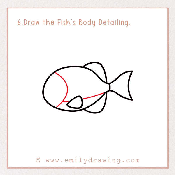 How to Draw a Piranha - Step 6 - Draw the Fish’s Body Detailing