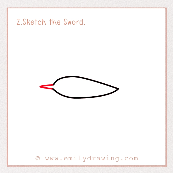 How to Draw a Swordfish - Step 2 - Sketch the Sword