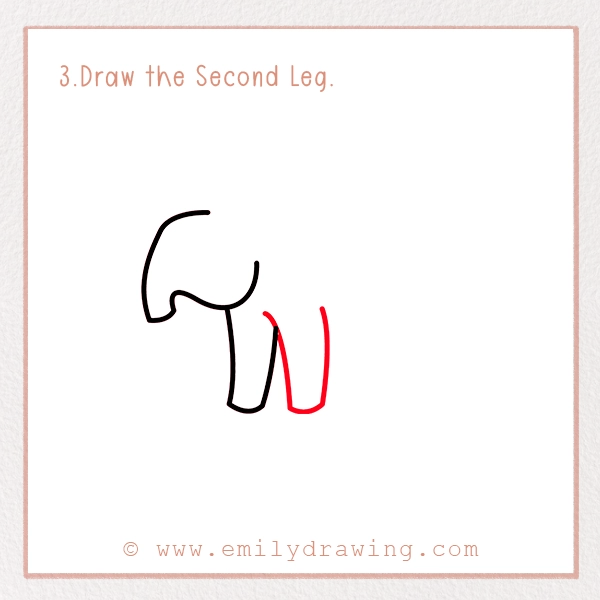 How to Draw a Tapir - Step 3 - Draw the Second Leg