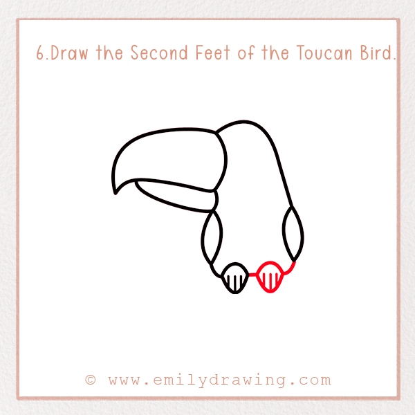 How to Draw a Toucan - Step 6 - Draw the Second Feet of the Toucan Bird