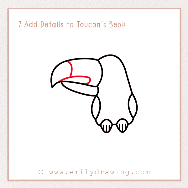 How to Draw a Toucan - Step 7 - Add Details to Toucan's Beak