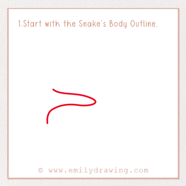 How to Draw an Anaconda - Step 1 - Start with the Snake’s Body Outline