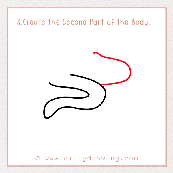 How to Draw an Anaconda - Step 3 - Create the Second Part of the Body