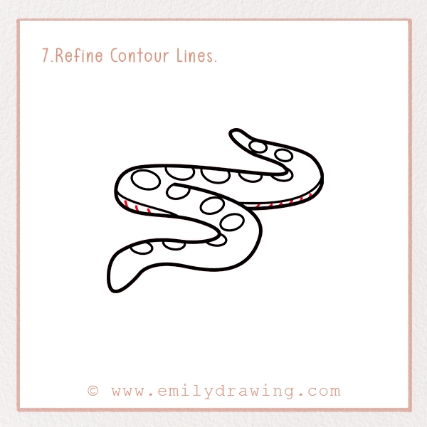 How to Draw an Anaconda - Step 7 - Refine Contour Lines